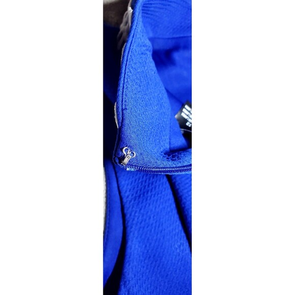 Blue Embroidered Sleeveless Dress Size 12 Retro Mod Boho Chic Cocktail Party A-L - Picture 10 of 16